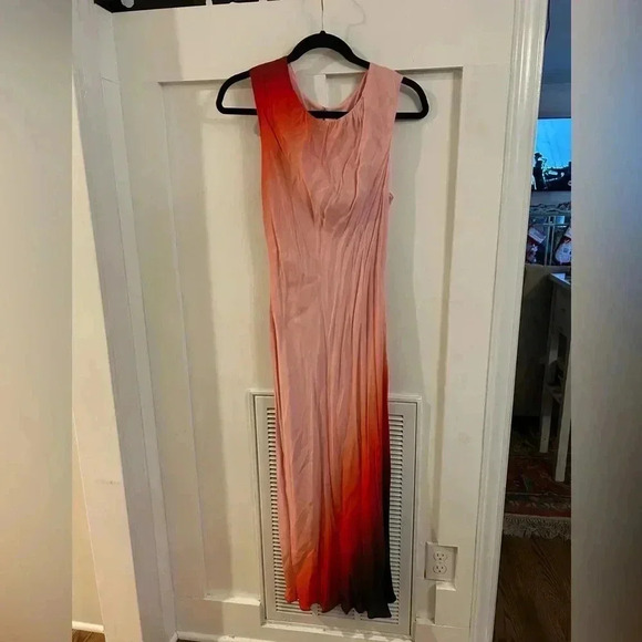 DONNA KARAN pink Ombré Midi Dress size 10 - Picture 2 of 7